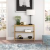 36" Metal 3-Shelf Short Console Table in Brass - Henn&Hart - 4 of 4
