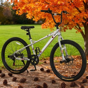 KWPZQEB 26 Inch Freestyle Kids, Mountain Bike with Steel Frame, Outdoor Cycling Bike with Dual Disc Brake System, Kids' Bicycles for Age 12+ Years - 1 of 4