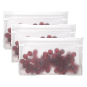 Unique Bargains Reusable Leakproof Zip PEVA Freezer Food Storage Bags 3 Pcs - 1 of 4