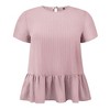 Women's Plus Size Summer Casual Short Sleeve Crew Neck Loose Fit Flowy Babydoll Blouses - GRACE & GRANDEUR - 4 of 4