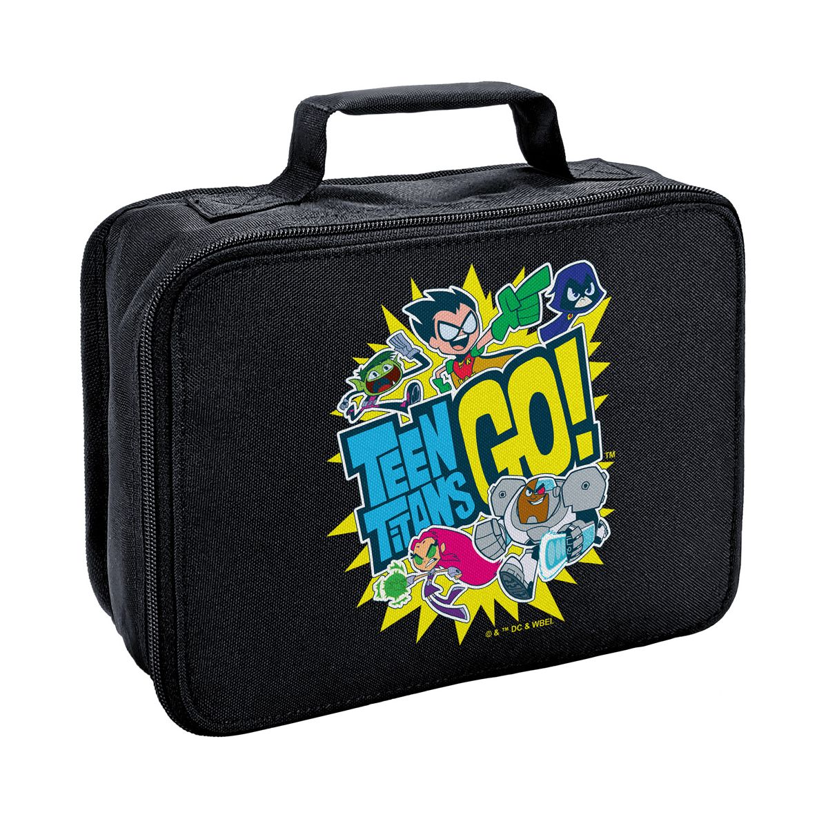 Teen Titans Go Logo And Characters Burst Insulated Soft Sided Lunch Box