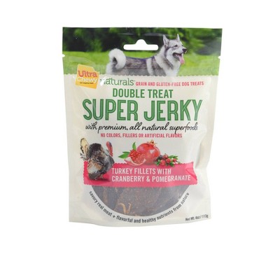 Ultra Chewy Naturals Super Jerky Turkey Fillets with Pomegranates and Cranberries Dry Dog Treats - 4oz