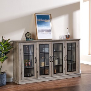 AMERLIFE 63" Sideboard, 6 Adjustable Shelves Sideboard Buffet Cabinet with 4 Doors - 1 of 4