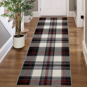 Modern Washable Area Rug, Geometric Pattern Throw Carpet with Non Slip Backing, Stain Resistant Floor Cover for Living Room - 1 of 4