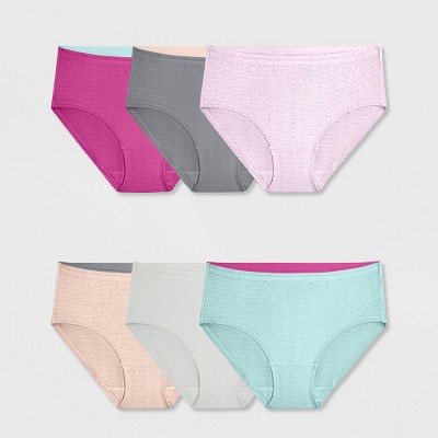 Fruit Of The Loom Women's 6pk Bikini Underwear - Dark Pink/pink/gray 9 :  Target