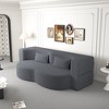 Busaurus Modern Floor Sofa with 2 Pillows,Convertible Teddy Fabric Foam-Filled Sleeper Sofa Bed,for Living Room - 4 of 4