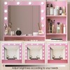 Vanity Desk With Mirror & Light, 3 Color Modes, Brightness Adjustable, Bedroom Dressing Table With 1 Drawers, 1 Cabinet And 3 Open Storage Shelves - 2 of 4