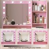 Vanity Desk With Mirror & Light, 3 Color Modes, Brightness Adjustable, Bedroom Dressing Table With 1 Drawers, 1 Cabinet And 3 Open Storage Shelves - image 2 of 4