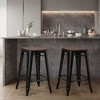 Costway Set of 4 Counter Height Backless Barstool 26'' Metal Stackable Stool w/Wood Seat - 4 of 4
