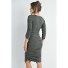 Hello Miz Women's Scoop Neck Ruched Bodycon Maternity Dress - 3 of 4