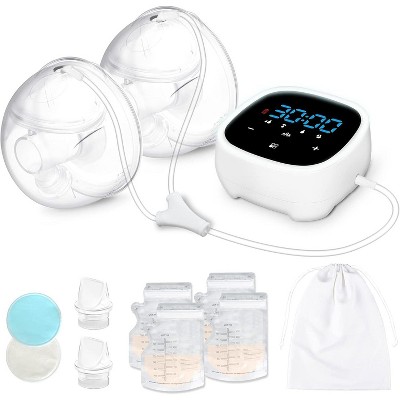 Double Breast Pump Electric - Wearable Hands Free Breast Pump Closed System Portable Breast Pumps