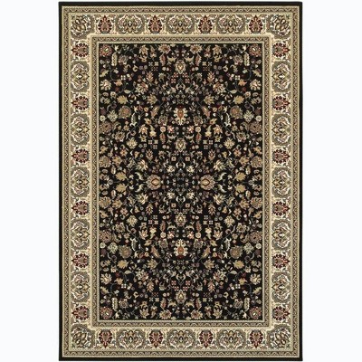 Oriental Weavers Kashan 108B1 Black/ Ivory Indoor Area Rug - 1'10" x 3'