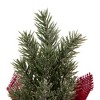 Northlight 0.7 FT Mini Pine Christmas Tree in Red Burlap Pot - Unlit - 4 of 4