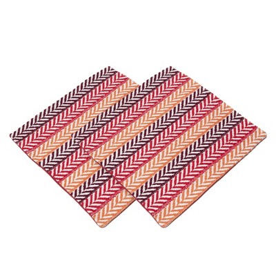 Chanasya 20" Red and Orange Cotton Arrow Pattern Pillow Covers
