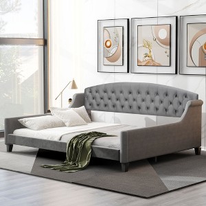 Lycvki Modern Luxury Tufted Button Daybed Frame - 1 of 4