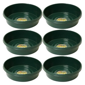 Little Giant 3 Gallon Durable and Versatile Plastic Flat Farm Livestock and Pet Ranch Home Feed and Water Utility Pan, Green (6 Pack) - 1 of 4
