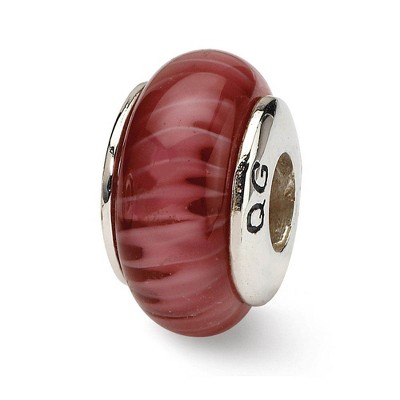 Black Bow Jewelry Red Glass & Sterling Silver Bead Charm