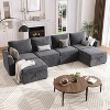 Sectional Sleeper Sofa with Pull Out Bed, Chenille Modular Sectional Sofa U Shaped Couch with Pull Out Couch and Storage Seat & Ottoman - 3 of 4