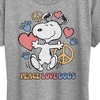 Women's - Peanuts - Snoopy Peace Love Dogs Short Sleeve Graphic T-Shirt - 2 of 4