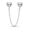 Black Bow Jewelry Sterling Silver Security Chain with Polished Heart Bead Charm - 3 of 4