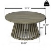 31.5" Round Outdoor Coffee Table with Sturdy Base, Small Patio Furniture, High-Quality Acacia Wood Table for Deck or Backyard–The Pop Home - 4 of 4