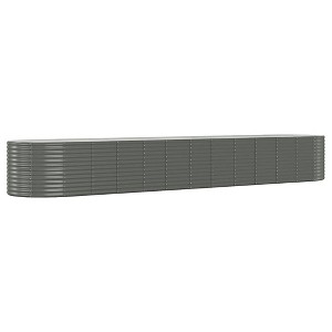 vidaXL Garden Raised Bed Grey Powder-coated steel Large Durable - 1 of 4