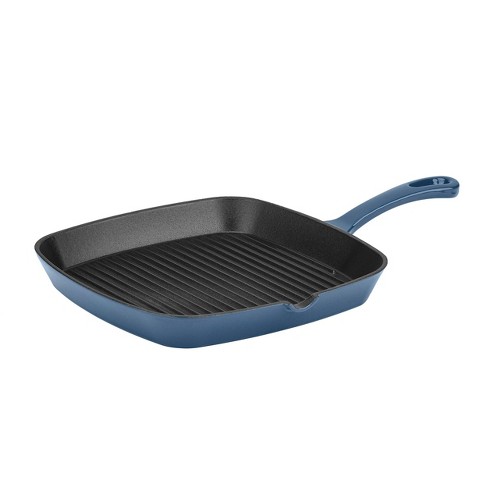 Square Cast Iron Grill Pan, 9.8 inch Blue – Jean Patrique Professional  Cookware