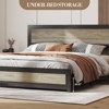 Full Size Bed Frame with Headboard, Modern Industrial Platform Bed, Rivet Bubble Headboard, No Box Spring Needed, Under Bed Storage, Quick Assembly - 3 of 4