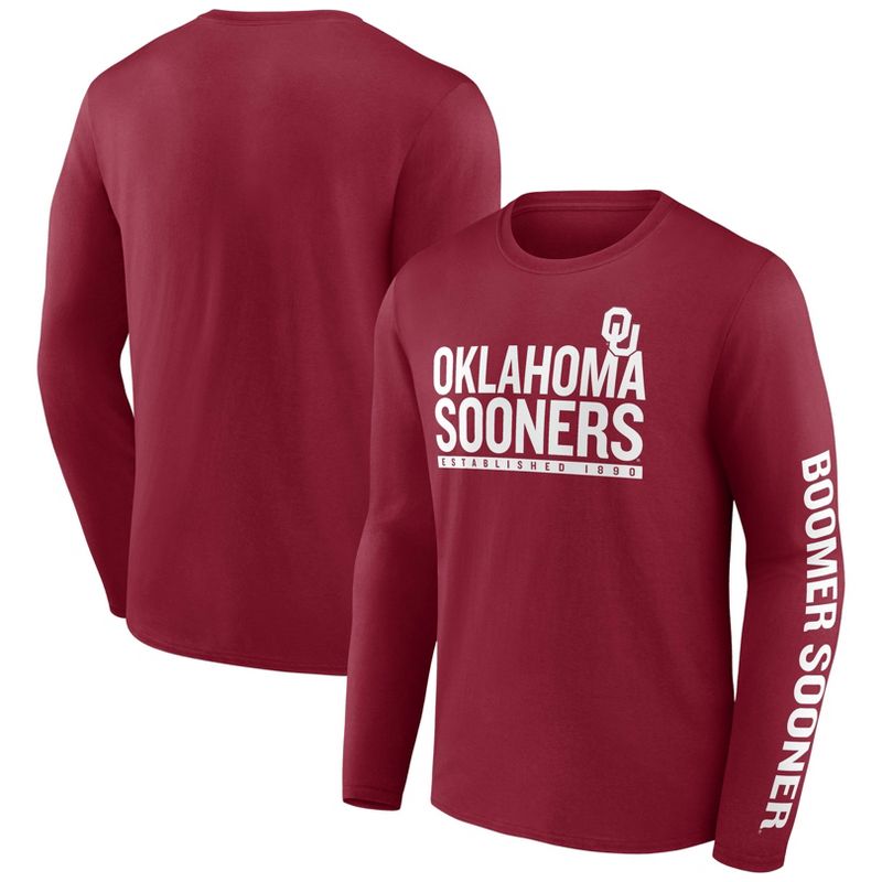 NCAA Oklahoma Sooners Men&#39;s Chase Long Sleeve T-Shirt, 1 of 4