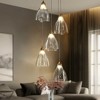 LNC Juanshin Modern Luxury  Cone Integrated LED Mini Pendant  Lights, Gold with Clear Glass,7.5in/20in - 2 of 4