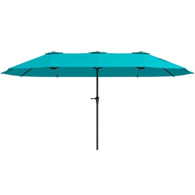 Outsunny 13 ft. Extra Large Patio Umbrella, UPF30+ Double Umbrella Outdoor Patio with Easy Crank Handle, Vents, Navy Blue