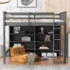 NicBex Twin Size Loft Bed Pine Bed Frame with 8 Open Storage Shelves, Ladder and Full Length Guardrail, No Box Spring Required, Gray - 2 of 4