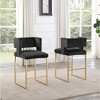 Best Master Furniture,Lynx Black Velvet Bar Stools (Set of 2) - 3 of 3