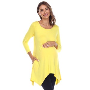Maternity Plus Size 'Kayla' Tunic - White Mark - 1 of 4