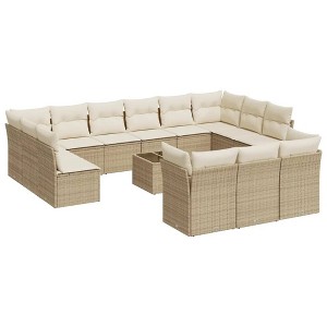 vidaXL Garden Sofa Set Beige - 1 of 4