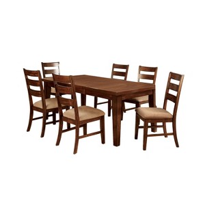 7pc Pattsburg Bold & Sturdy Dining Table Set Antique Oak - Sun & Pine, Brown