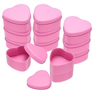 Unique Bargains Heart-Shaped Tinplate Candy Candle Cookie Storage Boxes 12 Pcs 2.95" x 2.76" x 1.38" - 1 of 4