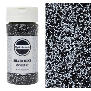 Mystic Sprinkles Silver Mine Nonpareils Mix 3.8oz Bottle - 1 of 4