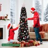 6 Ft Halloween Christmas Tree, Slim Artificial Pencil Christmas Tree with 571 Tips, Skinny Xmas Tree for Christmas Decoration - 2 of 4