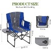 Oversized Camping Director Chair Portable Folding Lawn Chair for Adults with Side Table Storage Pouch Heavy Duty Capacity for Picnic Concert Black - 2 of 4