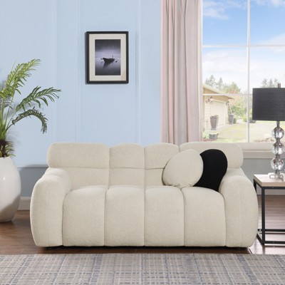 FURNIinspire Human body structure,  marshmallow sofa,boucle sofa ,2  seater, Beige, 64.96"*35.83"*27.95"