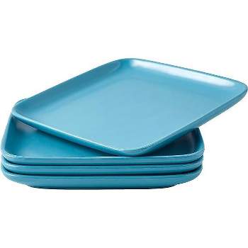Bruntmor 10'' Ceramic Dinner Plates- Set of 4, Blue