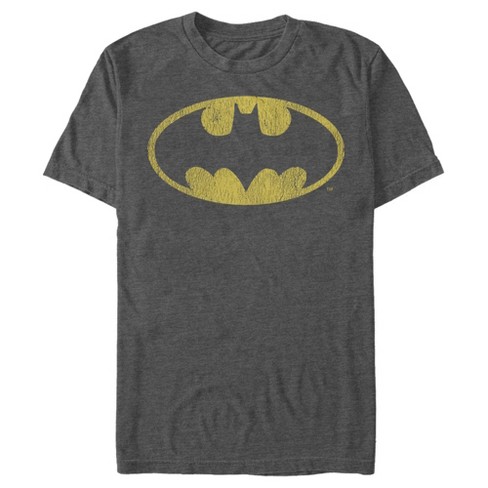 Men's Batman Logo Retro Caped Crusader T-shirt - Charcoal Heather - Small :  Target