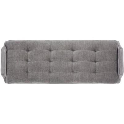 Everdeen Charcoal Tufted Bench with Brushed Gold Legs and Storage