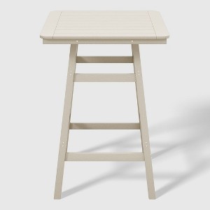 WestinTrends Malibu 30" All Weather HDPE Outdoor Patio Square Counter Height Bistro Table with Umbrella Hole - 1 of 4