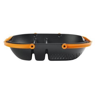 24-inch Black and Orange Plastic Garden Harvest Basket