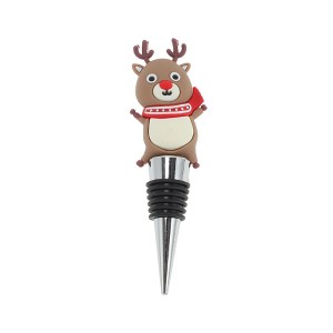 Unique Bargains Santa Claus Bottle Stopper Zinc Alloy ABS Silicone 1 Pc - 1 of 3