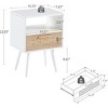 Streamdale Rattan End Table With Drawer And Solid Wood Legs, Modern Nightstand, Side Table - 4 of 4