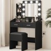 Vanity Desk with Power Outlet, Makeup Vanity with Large Mirror and LED Lights, 7 Drawers & Cushioned Stool - 3 of 4