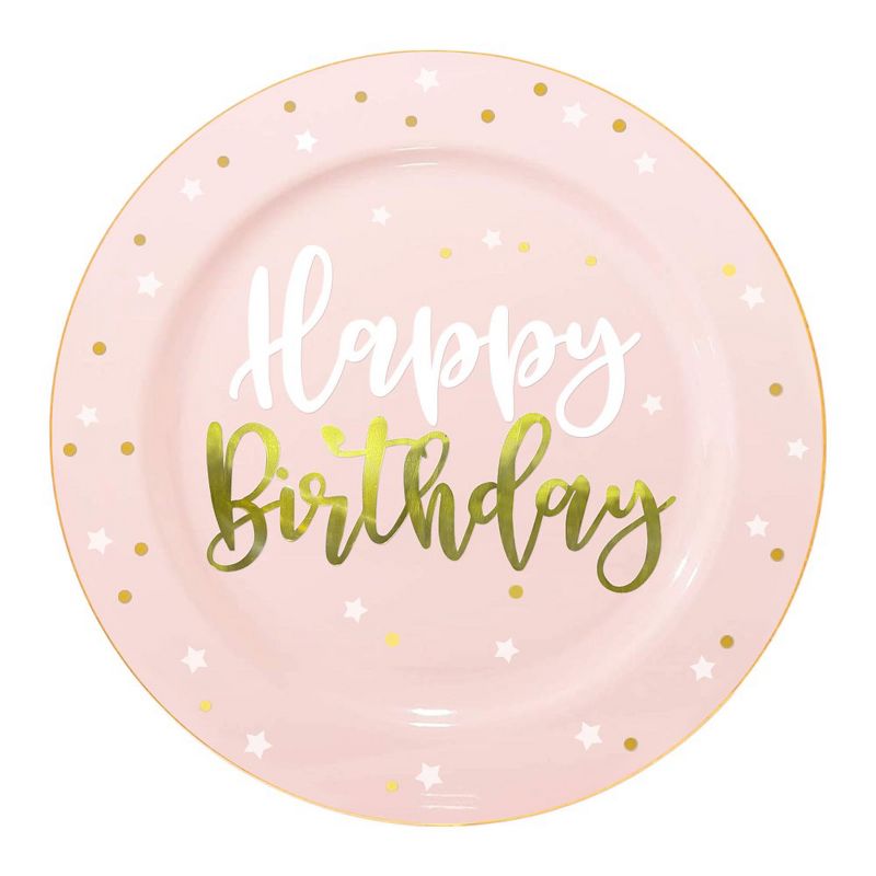 Smarty Had A Party 10.25" Pink with White and Gold Birthday Round Disposable Plastic Dinner Plates (120 Plates), 1 of 7
